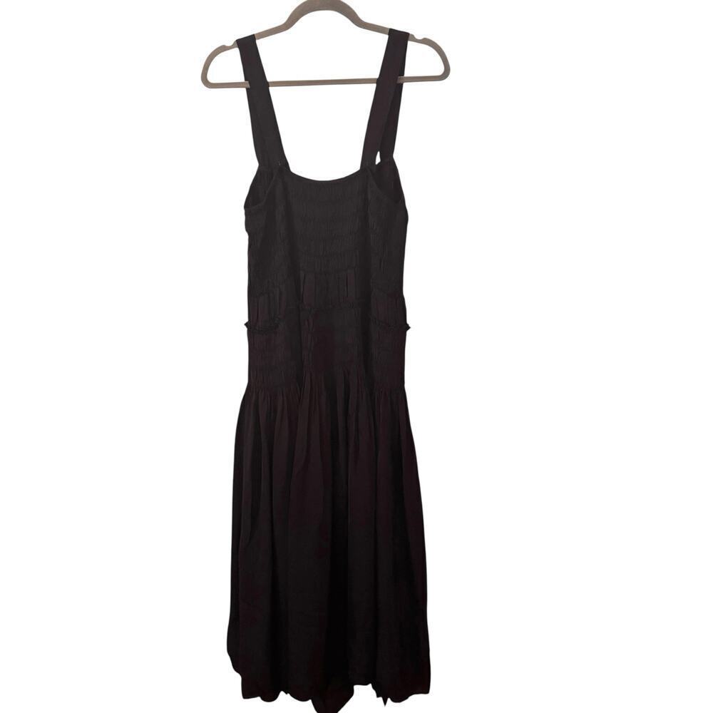 NWT J. Crew Smocked Midi Dress in Black CK734 Size XL - Picture 8 of 11